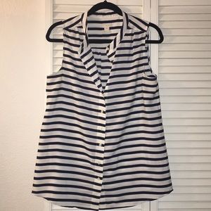 Jcrew navy striped button up Size 10